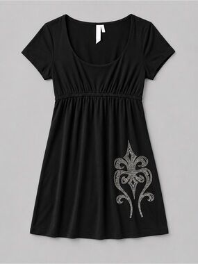 Y2K Mcbling Dress with Silver Embellishment